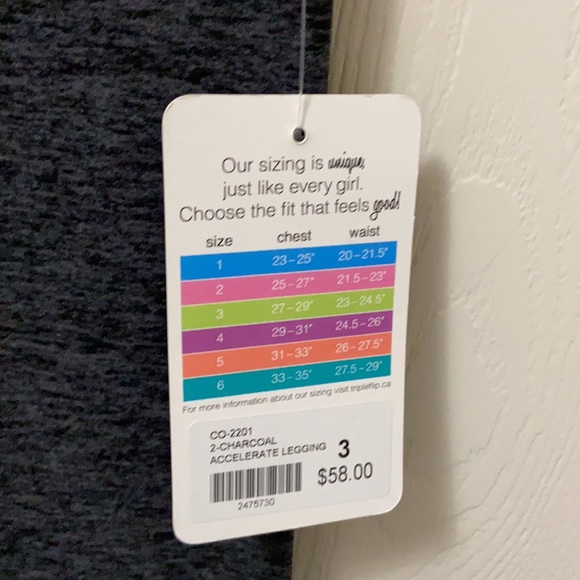 Triple Flip Charcoal Exercise Leggings - Picture 5 of 5